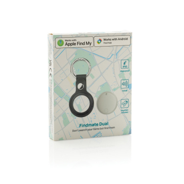 Logo trade advertising product photo of: Findmate Dual RCS recycled plastic item finder IPX 5