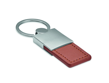Logo trade business gift photo of: PU and metal key ring Helsinki