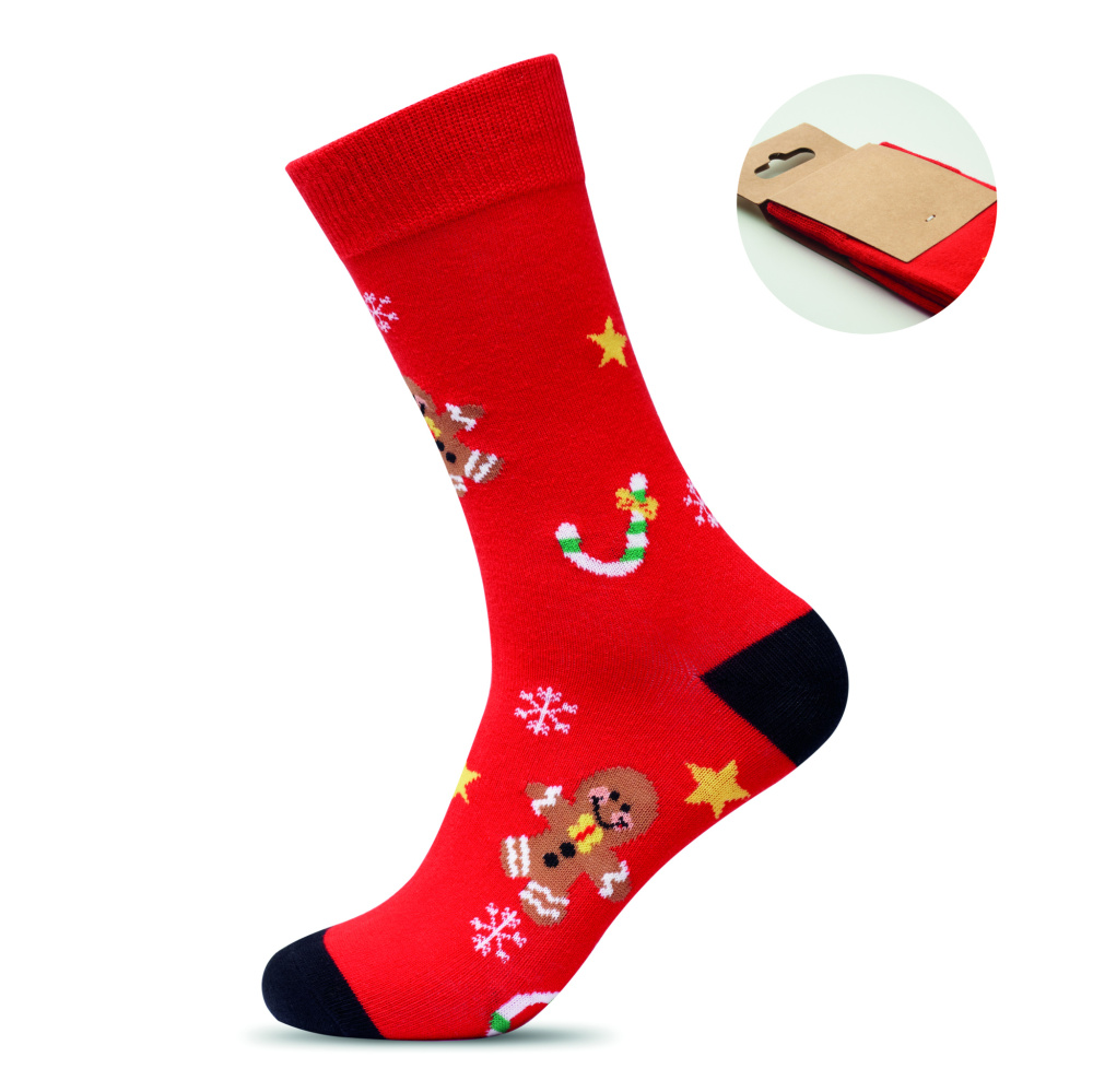 Logo trade business gift photo of: Pair of Christmas socks L