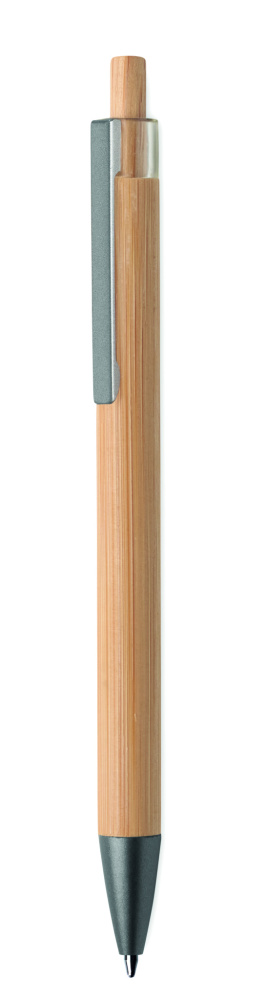 Logo trade promotional giveaways image of: Push button bamboo pen