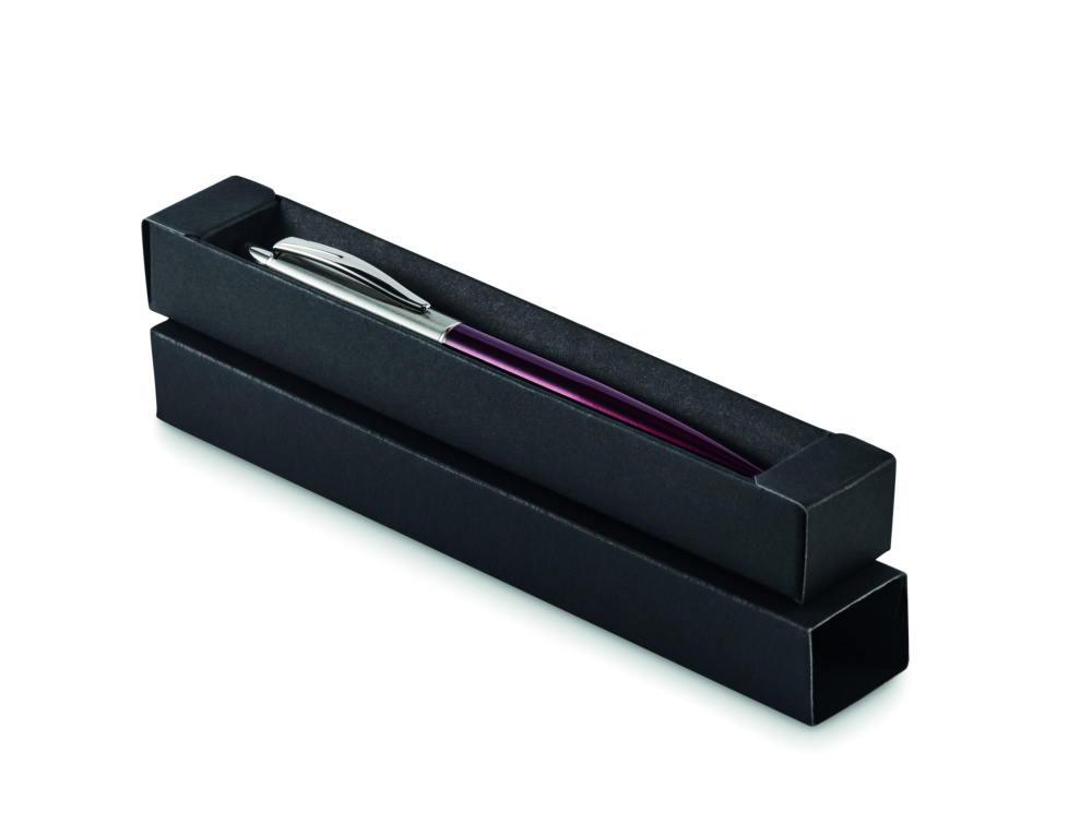 Logo trade promotional items image of: Push button pen in box