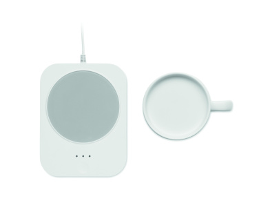 Logo trade promotional giveaways image of: Wireless charger mug warmer set