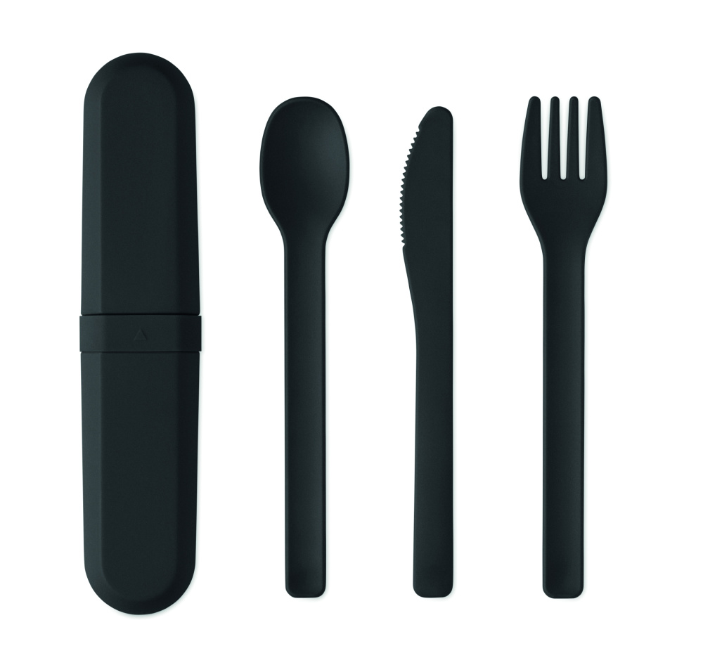 Logo trade advertising product photo of: Cutlery set and case in PLA