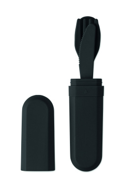 Logo trade promotional gifts picture of: Cutlery set and case in PLA