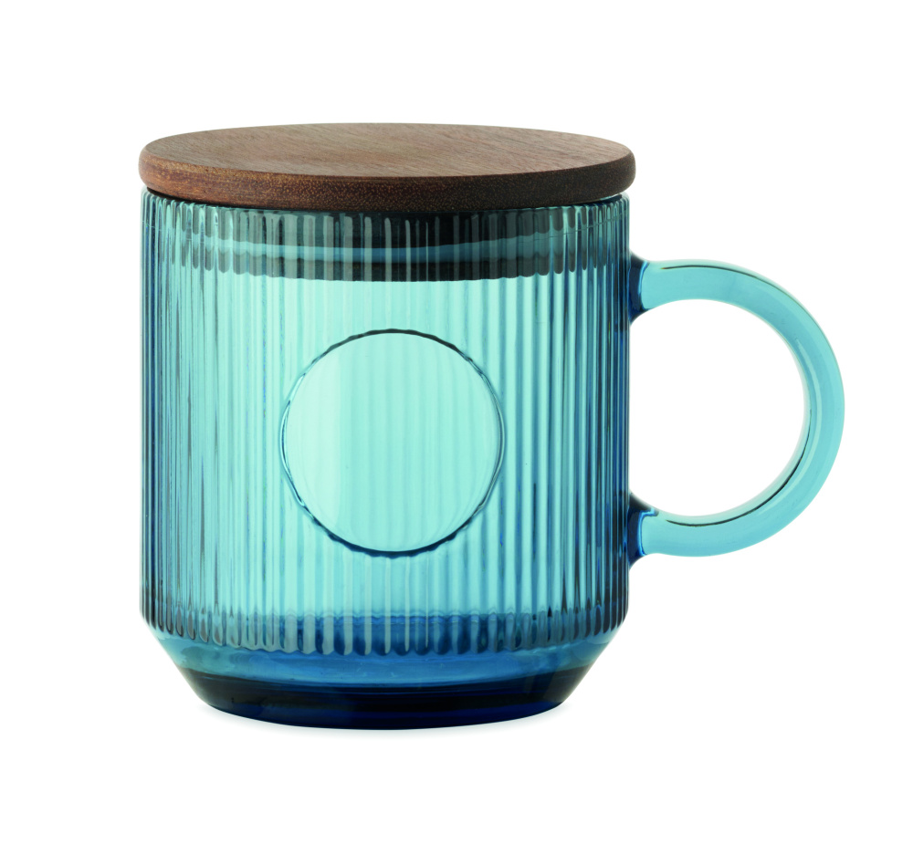 Logo trade promotional gifts picture of: Ribbed glass mug 300ml