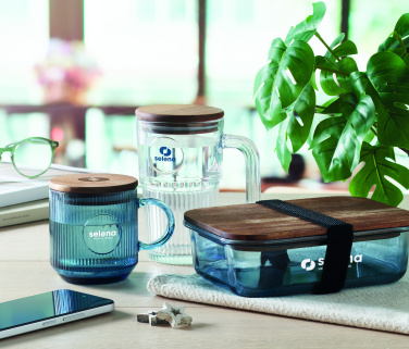 Logo trade promotional products picture of: Ribbed glass mug 300ml