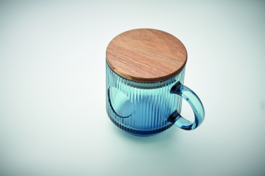 Logo trade promotional merchandise picture of: Ribbed glass mug 300ml