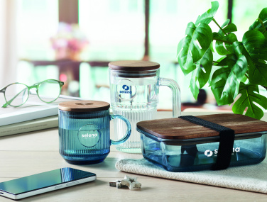 Logotrade promotional item picture of: Ribbed glass mug 300ml