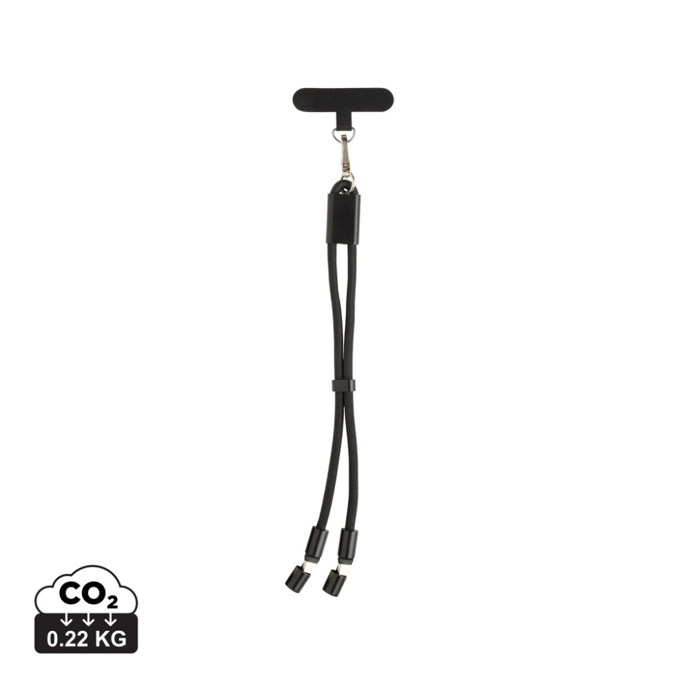 Logo trade promotional items image of: LoopAmp RCS RPET adjustable phone wrist strap 60W cable