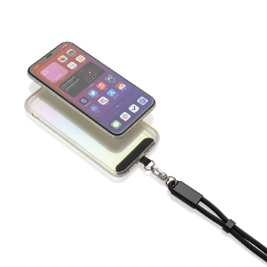 Logo trade promotional giveaways picture of: LoopAmp RCS RPET adjustable phone wrist strap 60W cable