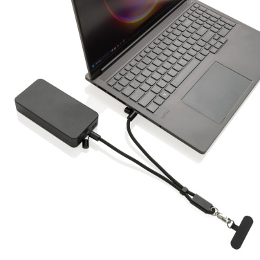 Logotrade advertising product image of: LoopAmp RCS RPET adjustable phone wrist strap 60W cable