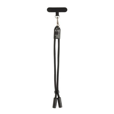 Logotrade promotional gift picture of: LoopAmp RCS RPET adjustable phone wrist strap 60W cable