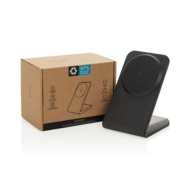 Logo trade business gift photo of: VoltPerch RCS recycled plastic 15W magnetic wireless charger