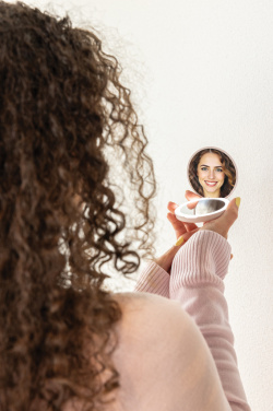 Logotrade promotional merchandise photo of: Lumora RCS recycled plastic LED re-chargeable make-up mirror