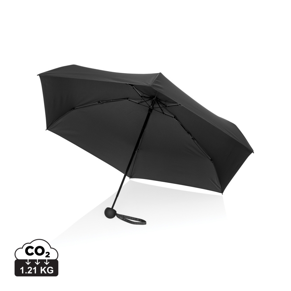 Logo trade corporate gifts picture of: 19.5" Aware™ RPET super mini manual 190T Pongee umbrella