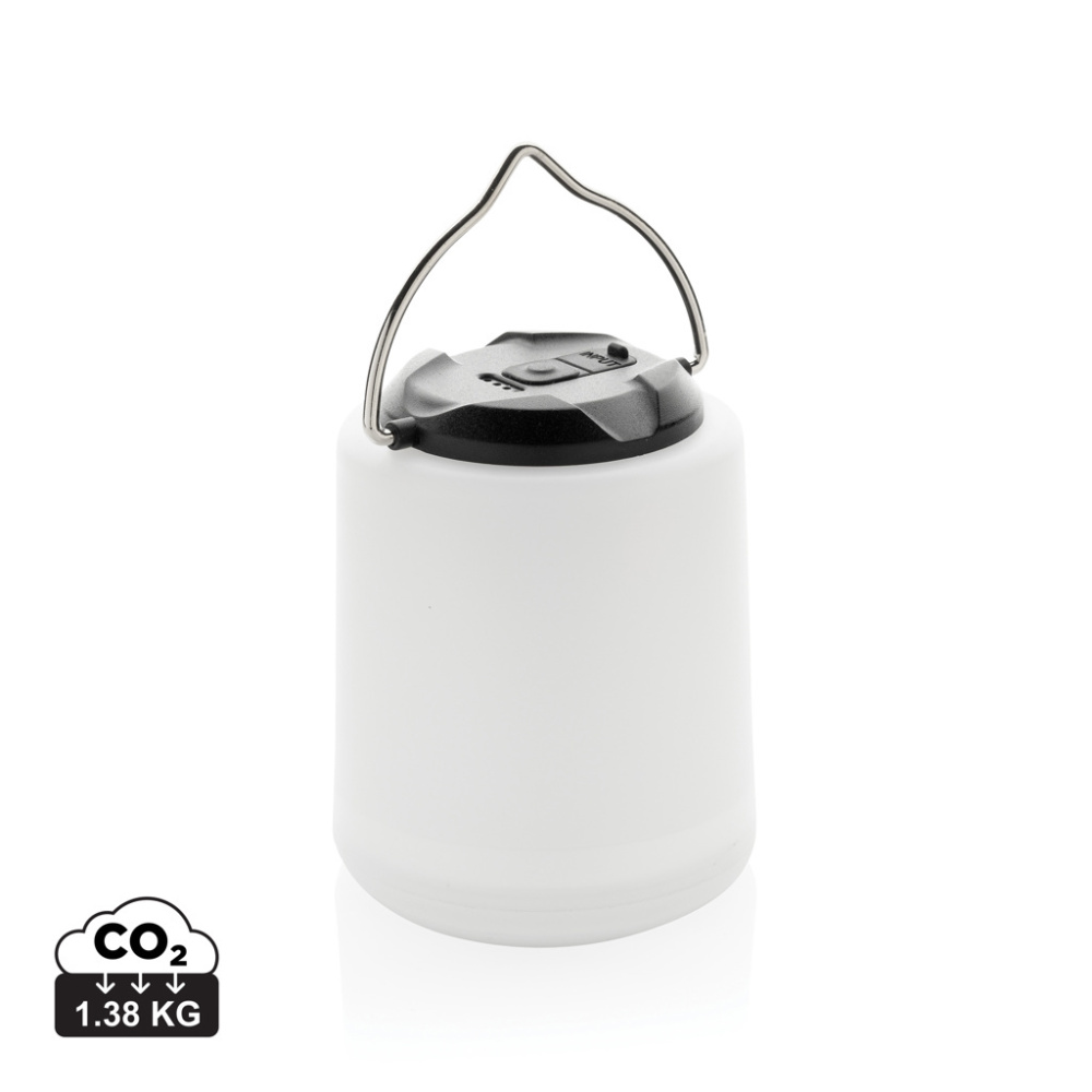 Logo trade promotional items picture of: Limio RCS recycled plastic portable re-chargeable table lamp
