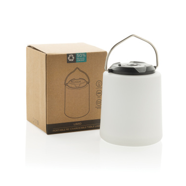 Logo trade promotional items image of: Limio RCS recycled plastic portable re-chargeable table lamp