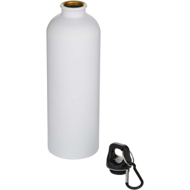 Logo trade promotional merchandise image of: Oregon 750 ml matte RCS recycled single wall stainless steel water bottle with carabiner