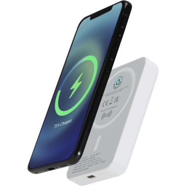 Logotrade advertising product image of: Acrab 5000 mAh 15W magnetic wireless power bank with 20W PD - made from recycled plastic