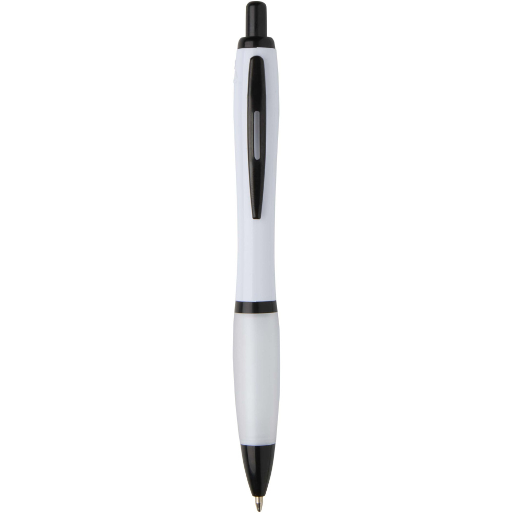 Logotrade promotional merchandise image of: Nash recycled plastic ballpoint pen with black trims (black ink)