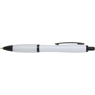 Logotrade promotional gift image of: Nash recycled plastic ballpoint pen with black trims (black ink)