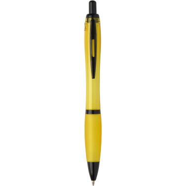Logo trade promotional gifts picture of: Nash recycled plastic ballpoint pen with black trims (black ink)