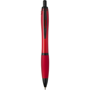 Logotrade promotional product picture of: Nash recycled plastic ballpoint pen with black trims (black ink)