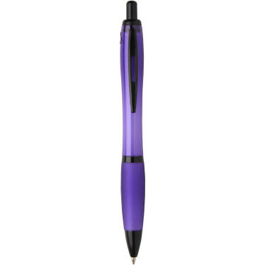 Logo trade corporate gifts picture of: Nash recycled plastic ballpoint pen with black trims (black ink)