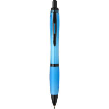 Logotrade promotional merchandise photo of: Nash recycled plastic ballpoint pen with black trims (black ink)