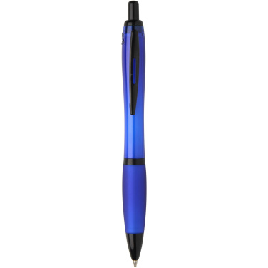 Logo trade advertising product photo of: Nash recycled plastic ballpoint pen with black trims (black ink)
