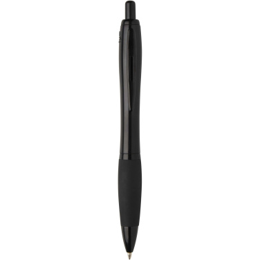 Logo trade advertising products picture of: Nash recycled plastic ballpoint pen with black trims (black ink)