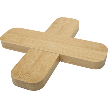 Logo trade promotional gift photo of: Croc bamboo trivet - large