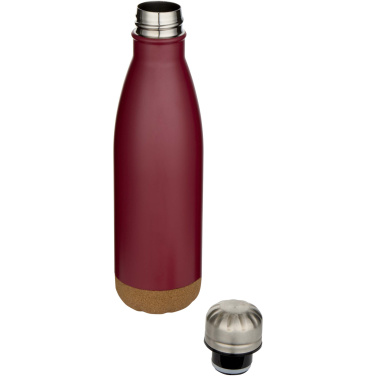 Logo trade promotional product photo of: Cove 500 ml double wall vacuum insulated stainless steel water bottle with cork details