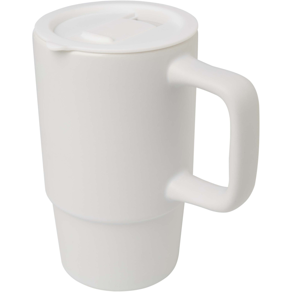 Logotrade promotional merchandise image of: Carter 450 ml ceramic mug with plastic lid