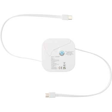 Logo trade advertising products picture of: Gloas 5-in-1 recycled retractable data sync and 100W fast charge cable with smartphone tool kit