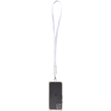 Logo trade promotional products picture of: Franz recycled plastic smartphone lanyard with built-in data sync and 65W fast charge 5-in-1 cable