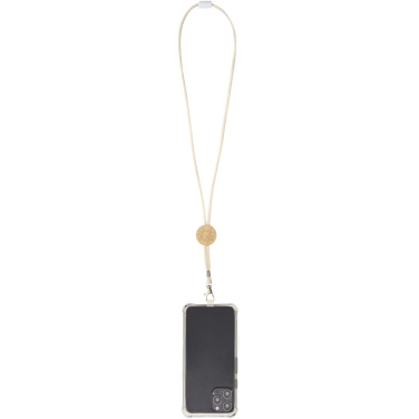 Logotrade promotional merchandise photo of: Adhab smartphone lanyard with bamboo details
