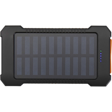 Logotrade promotional gift image of: Altair 5000 mAh 10W recycled plastic rugged solar power bank with built-in torch