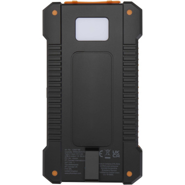 Logotrade advertising product picture of: Altair 5000 mAh 10W recycled plastic rugged solar power bank with built-in torch