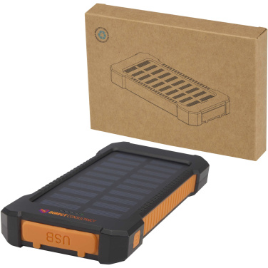 Logo trade corporate gifts picture of: Altair 5000 mAh 10W recycled plastic rugged solar power bank with built-in torch
