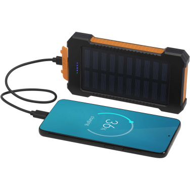 Logotrade business gifts photo of: Altair 5000 mAh 10W recycled plastic rugged solar power bank with built-in torch