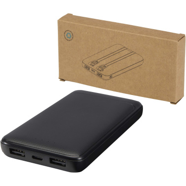 Logotrade promotional gift picture of: Adhil 10.000 mAh 10W recycled plastic power bank with 2 built-in cables