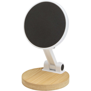Logotrade promotional product image of: Alcor recycled plastic foldeable magnetic phone stand with bamboo details