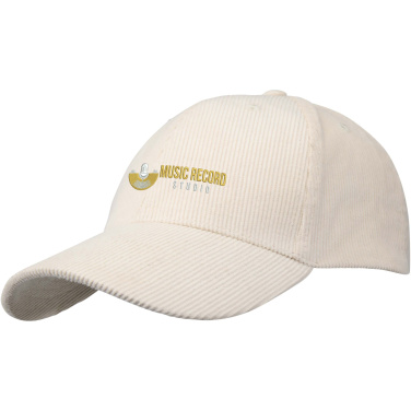 Logo trade promotional products image of: Hutton 6 panel recycled corduroy cap