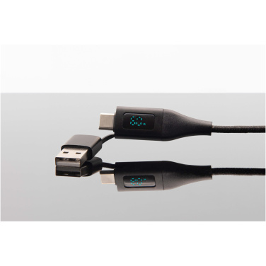 Logo trade promotional merchandise picture of: SCX.design C51 60W 5-in-1 rPET fast charging cable with display