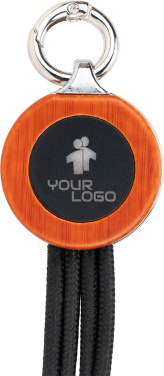 Logotrade advertising product image of: 4-in-1 cable with elighted logo in a wooden casing