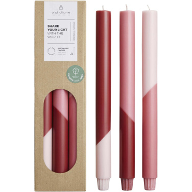 Logo trade promotional giveaway photo of: Originalhome Eden diagonal candles - set of 3