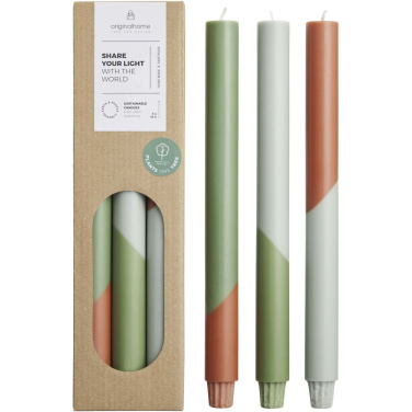 Logo trade promotional gifts picture of: Originalhome Eden diagonal candles - set of 3