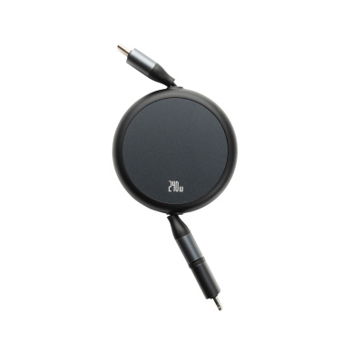 Logotrade business gift image of: Terra RCS recycled aluminium retractable 240W 2-in-1 cable