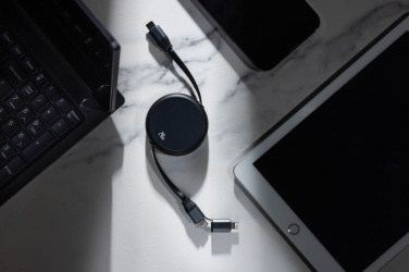 Logo trade promotional product photo of: Terra RCS recycled aluminium retractable 240W 2-in-1 cable